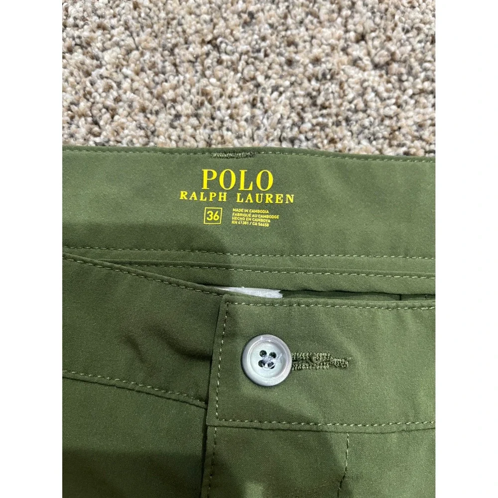 Polo Ralph Lauren Mens Golf Shorts Olive Green Performance Technical Size 36